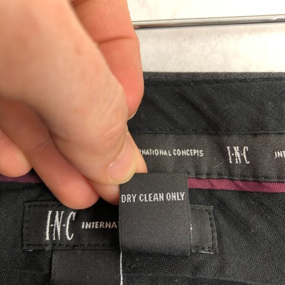 INC International Concepts Men's Size 34 x 32 London Dark Grey Wool Blend Pants - Picture 11 of 12